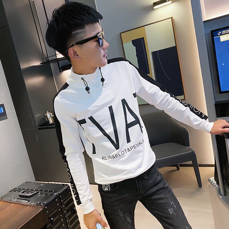 秋季社会精神小伙修身ins卫衣潮流男 A343-WY51 白1图片