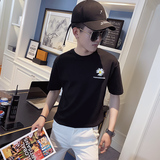 社会小伙夏季印花短袖T恤半袖宽松tee白TX140-P38控58，男装T恤，电商A343