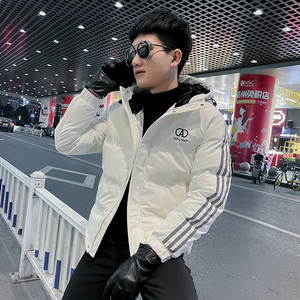 社会小伙连帽加厚保暖棉服男潮皮棉袄 A343-CF46-P138 控178 黑图片