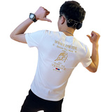 2021新款小码短袖T恤衫社会小伙半袖A343-TX209-P38控58黑，男装T恤，电商A343