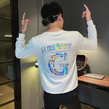 WY85秋装社会精神小伙修身卫衣男套头衫黑1，男装卫衣，电商A343