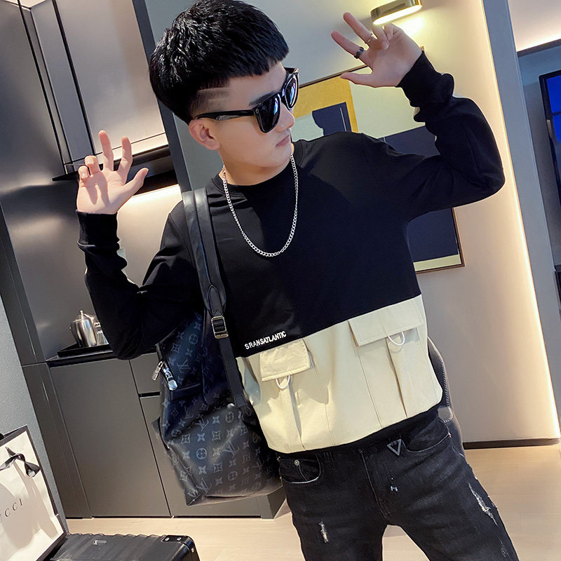 秋季社会精神小伙圆领ins卫衣潮流男A343-WY49-P65控85粉1,男装卫衣,电商A343