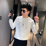 WY77秋装社会精神小伙修身卫衣男套头衫黑，男装卫衣，电商A343