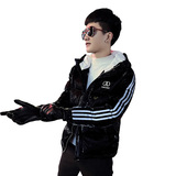 社会小伙连帽加厚保暖棉服男潮皮棉袄A343-CF46-P138控178白1，男装棉衣，电商A343
