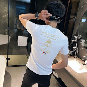 2021新款小码短袖T恤衫 社会小伙半袖 A343-TX209-P38 控58 黑图片