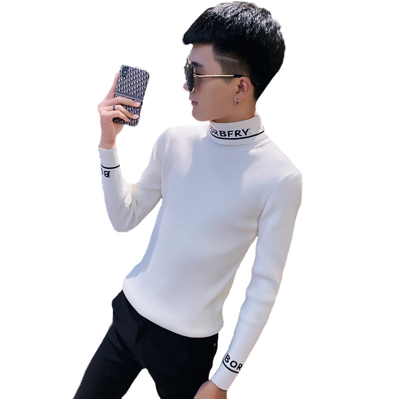 秋冬社会小伙高领针织套头毛线衣男潮A343-MY83-P68控88黑,男装针织衫/毛衣,电商A343