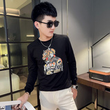 WY79秋装社会精神小伙修身卫衣男套头衫黄，男装卫衣，电商A343