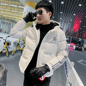 社会小伙连帽加厚保暖棉服男潮皮棉袄 A343-CF46-P138 控178 白图片