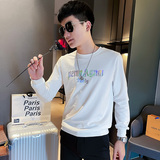 WY85秋装社会精神小伙修身卫衣男套头衫黑，男装卫衣，电商A343