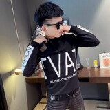 秋季社会精神小伙修身ins卫衣潮流男A343-WY51白1，男装卫衣，电商A343
