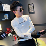 冬装精神小伙修身加绒长袖T恤男打底衫潮A343-TX186-P50黑1，男装T恤，电商A343