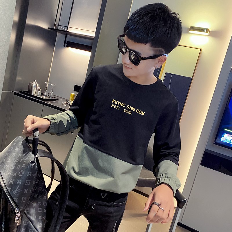 秋季社会精神小伙圆领ins卫衣潮流男 A343-WY48 黑图片