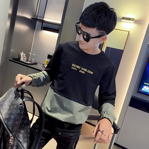 秋季社会精神小伙圆领ins卫衣潮流男A343-WY48黑