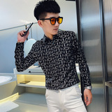 CS167秋装社会小伙修身长袖衬衫男衬衣白1，男装衬衫，电商A343