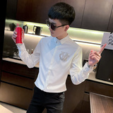 CS165秋装社会小伙修身长袖衬衫男衬衣黑，男装衬衫，电商A343