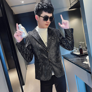 XZ11 秋冬社会小伙修身小西装男西服外套  黑图片