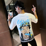 夏季短袖T恤衫社会小伙宽松半袖tee潮A343-TX216-P40控60黑1，男装T恤，电商A343