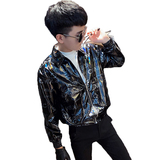 2021秋冬新款社会小伙修身翻领夹克外套A343-J黑，男装夹克，电商A343