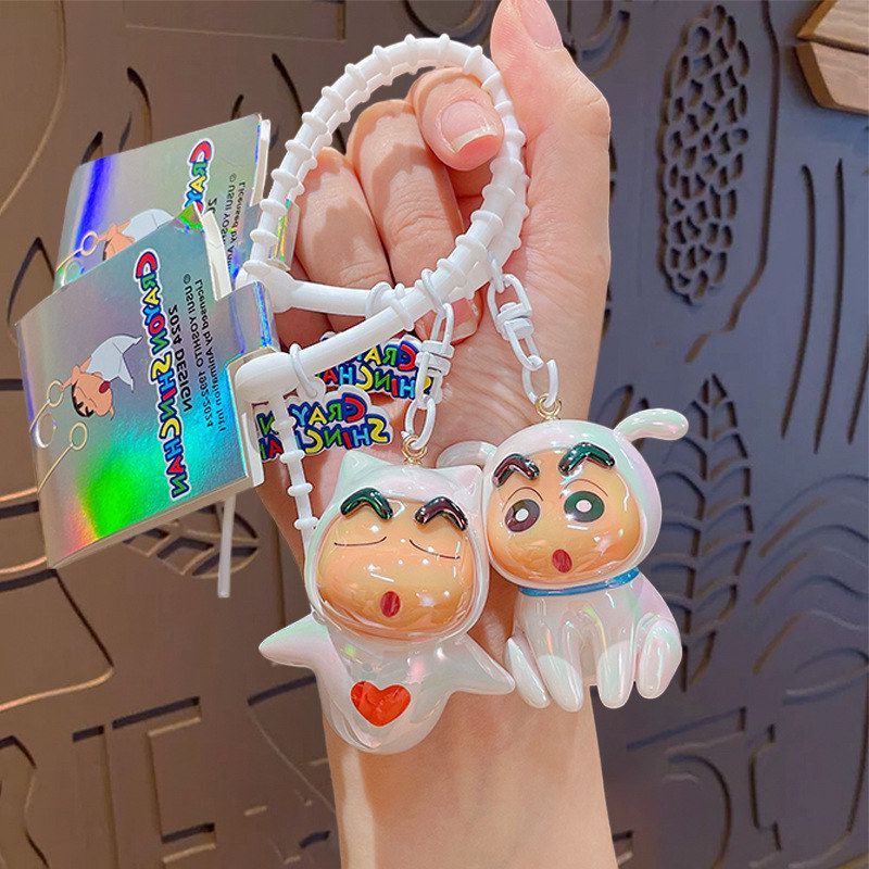 礼品挂饰正版情侣挂件电镀蜡笔小新可爱钥匙扣钥匙链包包公仔