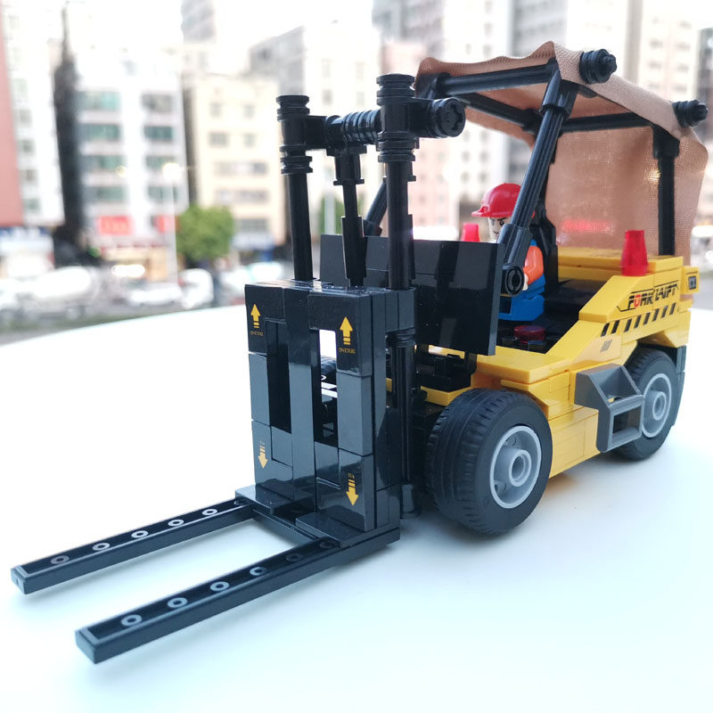 叉车积木拼装玩具模型