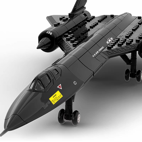 万格积木SR-17黑鸟侦察机侦查机战斗机战机飞机积木拼装玩具模型