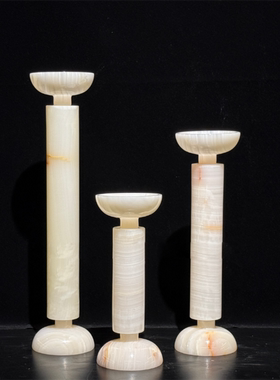 复古奢石桌面烛台摆件