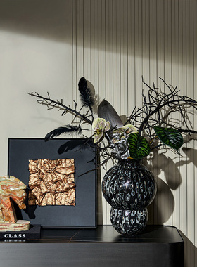 艺术民宿酒店大堂玄关台陶瓷花器