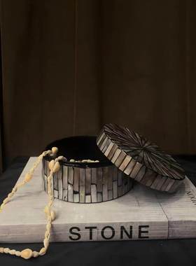 复古天然贝壳首饰盒样板间摆件