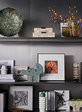 软装样板房高级感现代挂画轻奢极简风格入户玄关实物装饰小挂画