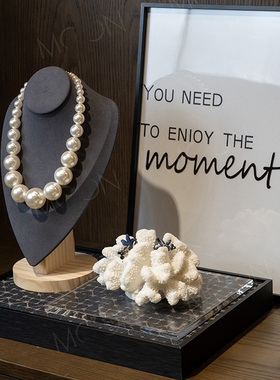 现代简约样板间衣帽间摆件珍珠项链珊瑚装饰品道具收纳套装组合