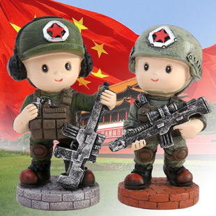 小小特种兵军人公仔兵哥哥摆件手办人偶玩偶车载汽车装饰模型礼物