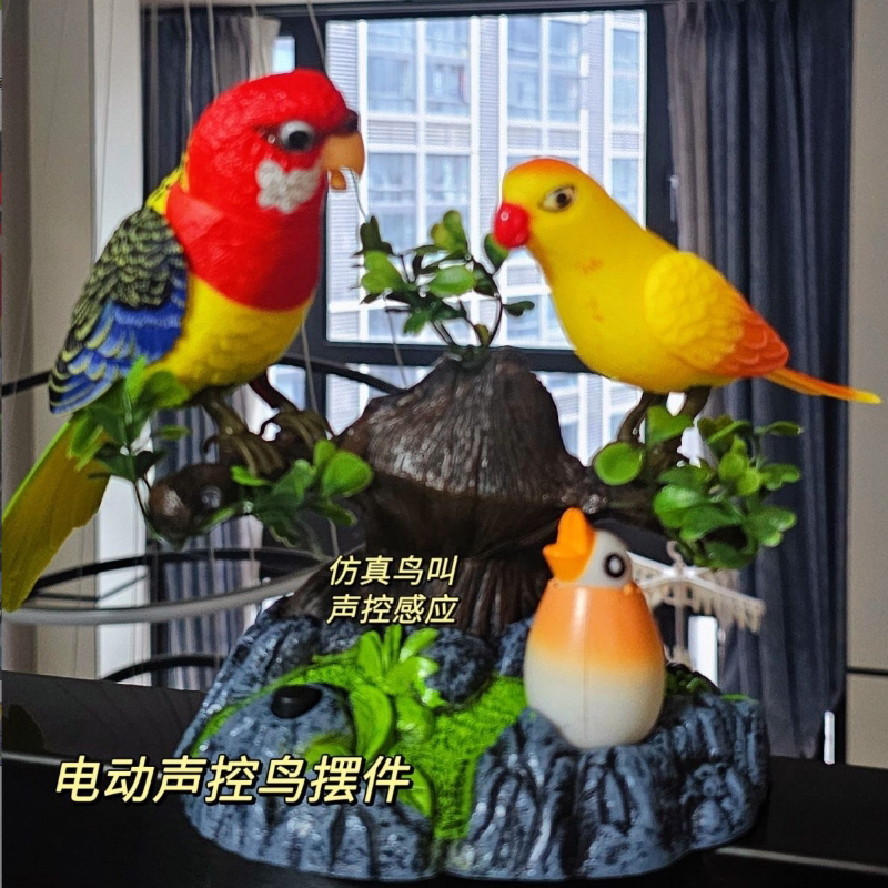 仿真小鸟电动声控感应会动会说话图片