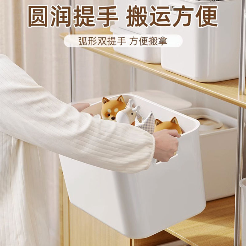杂物收纳盒桌面化妆品玩具零食整理筐客厅家用置物盒子塑料储物箱