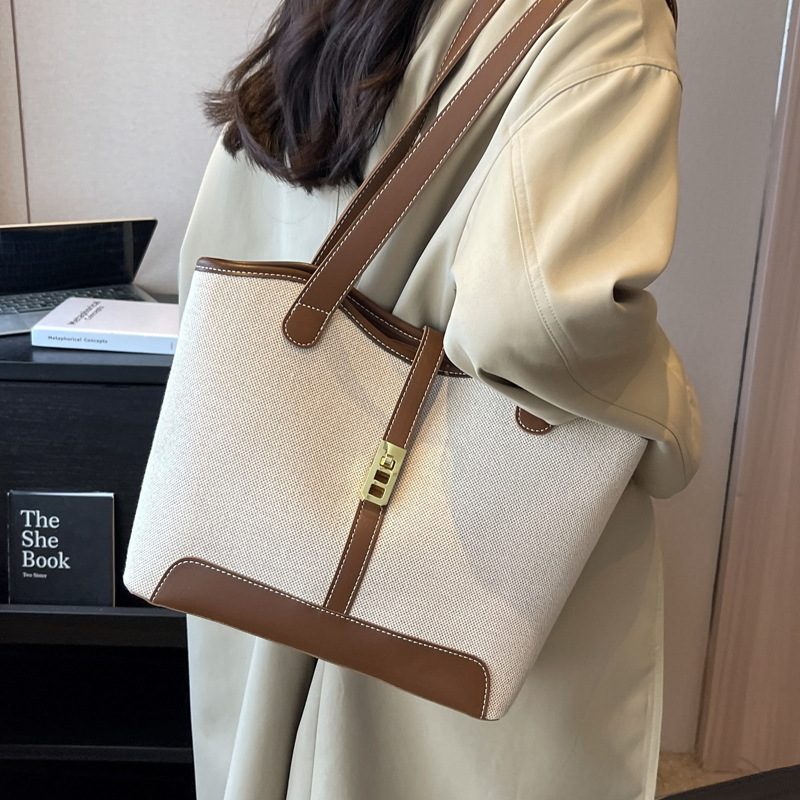 帆布包包2024新款时尚撞色流行单
