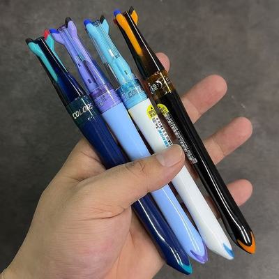 点石制笔巡航时空舱3色笔学生多功能黑红蓝三合一笔记手帐中性笔