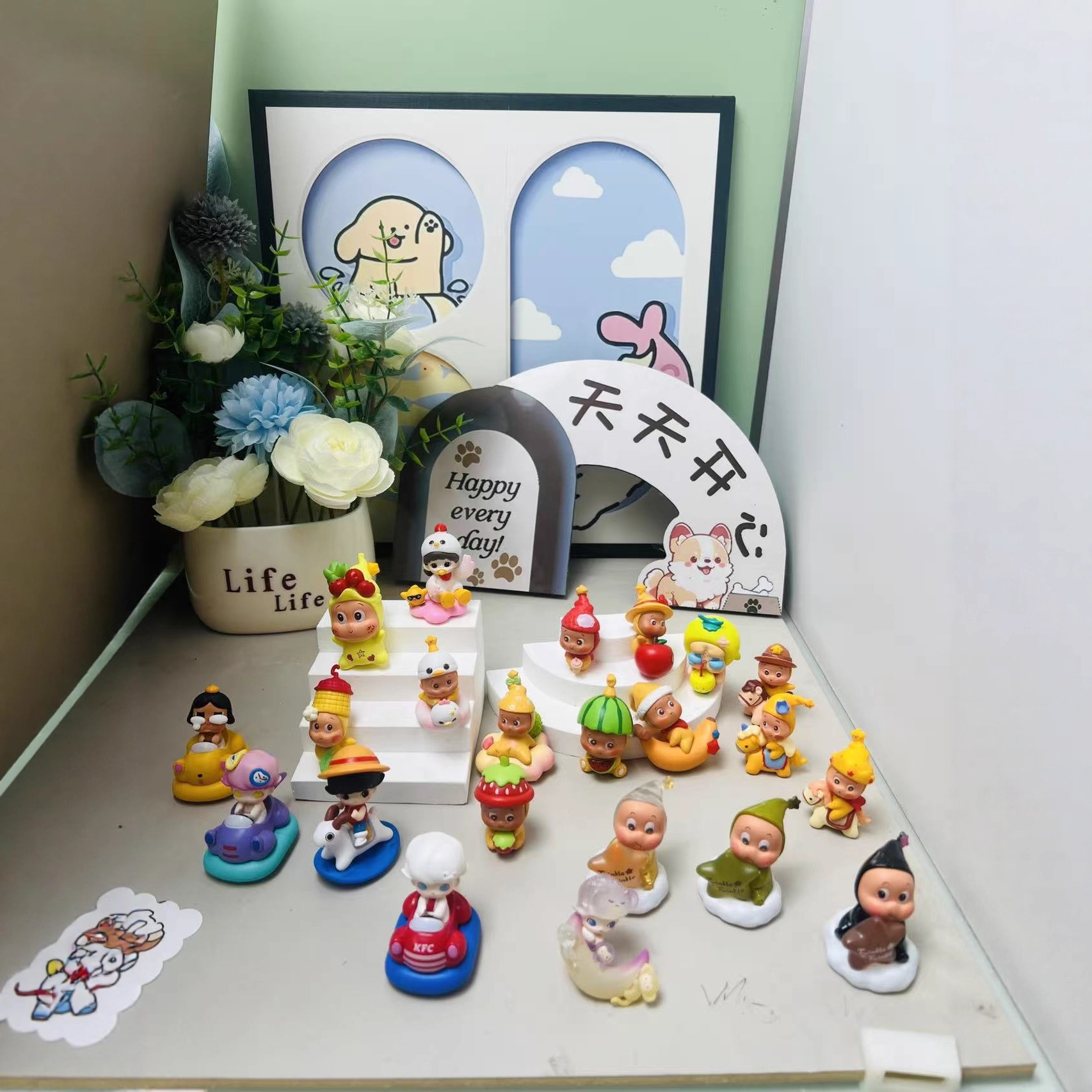 dim迪莫萌粒二创改娃oo可打孔做钥匙扣手机链可爱潮玩礼物摆件