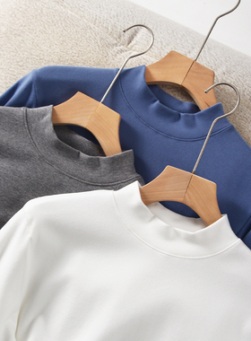 男士中领磨毛棉上衣290g加厚保暖秋衣A类婴儿棉7A抑菌打底棉衣