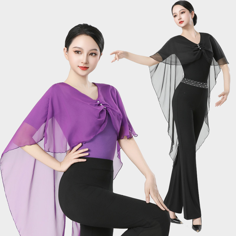 现代舞雪纺飘逸显瘦练功服导师服