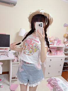 现货萍果酱复刻mp刺绣短袖mezzopiano日系少女可爱