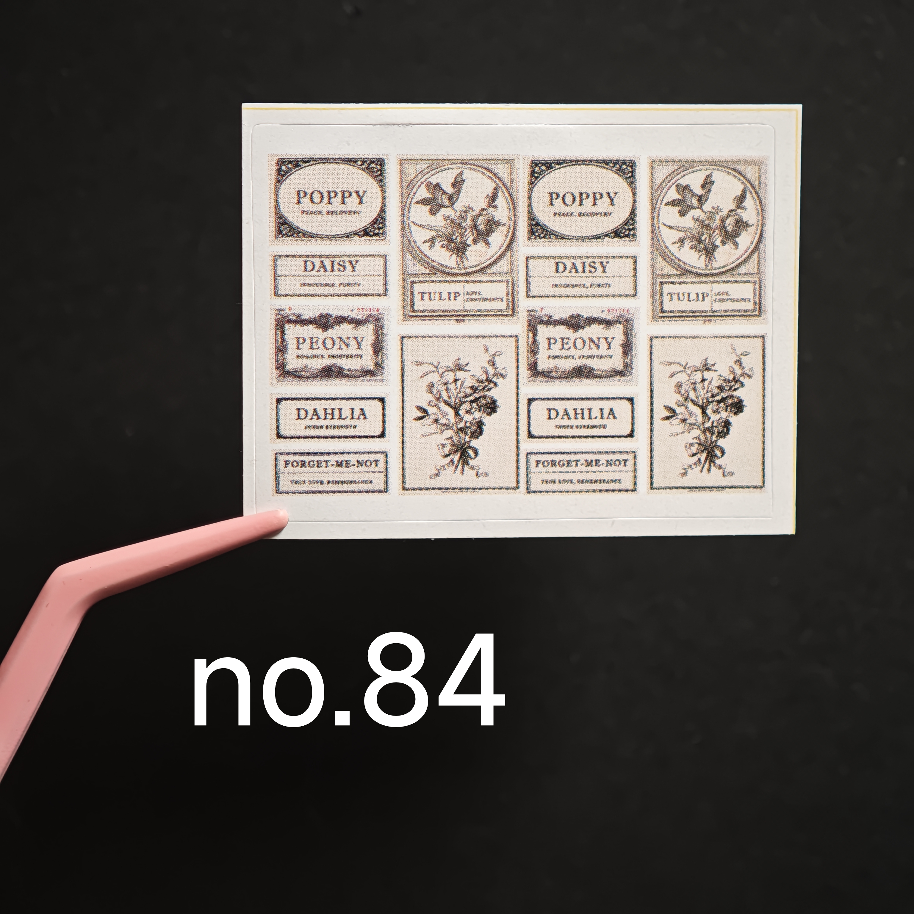 微缩贴纸迷你复古英文魔药瓶花朵标签贴mini食玩包装小贴纸no.84