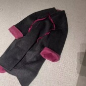 女秋冬新款 新中式 国风斜门襟真丝丝绒系带双面羊毛呢外套大衣长款