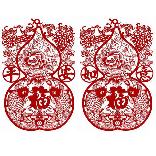 高清春节窗花福字剪纸图案黑白打印底稿纯手工刻纸素材图样复印稿