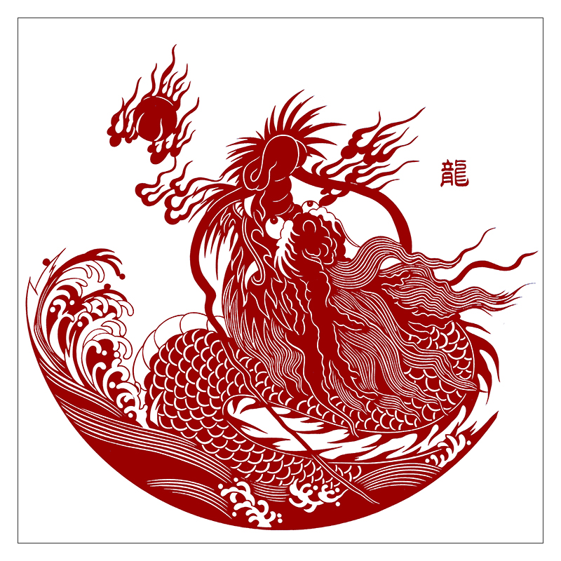 以乐剪纸中国龙剪纸图样手工刻纸花鸟图案素材高清打印底稿中国风
