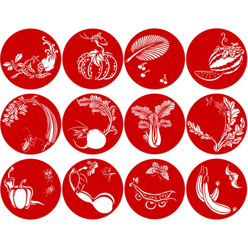 蔬菜水果剪纸底稿刻纸图案底稿