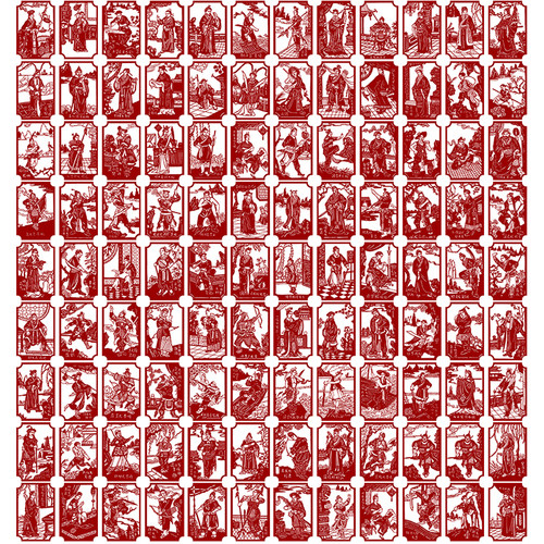 水浒108将人物剪纸底稿