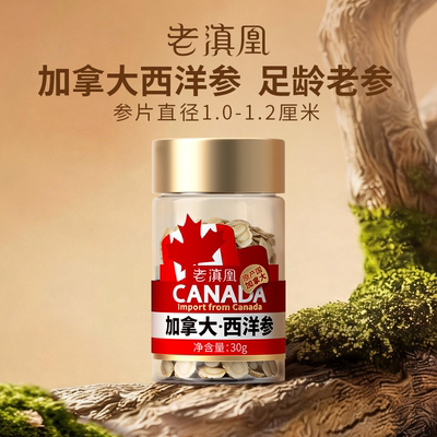 老滇凰加拿大西洋参片进口西洋参含片切片干参泡水人参片官方正品