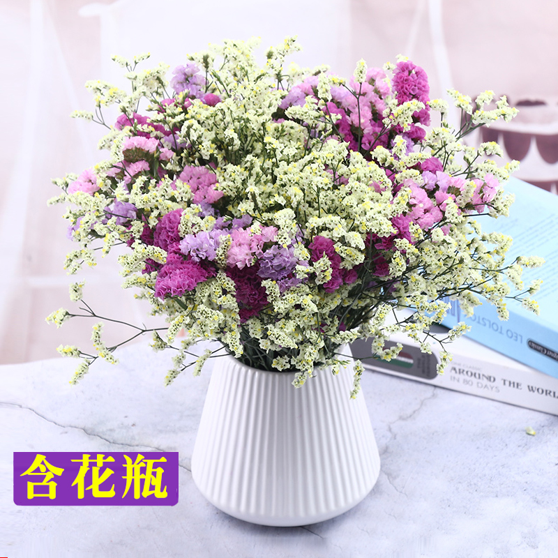 【含花瓶】干花花束家居摆设小清新勿忘我混搭装饰花束永生花插花满51.60元可用24.8元优惠券