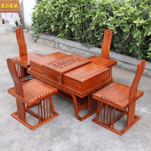 新中式茶桌茶椅 红木家具刺猬紫檀苏梨功夫茶台 花梨木泡茶桌京瓷