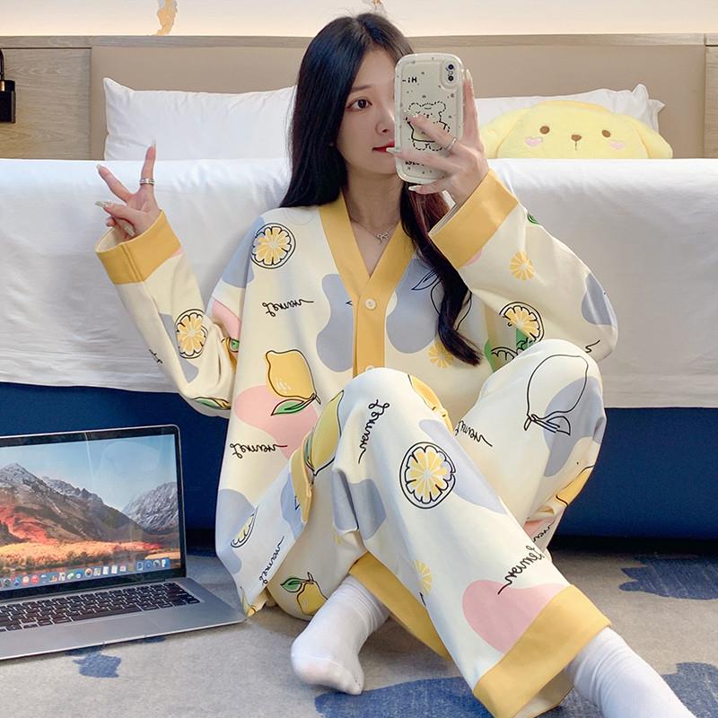 睡衣女春秋冬季长袖2025新款夏天女士宽松大码可爱四季家居服套装