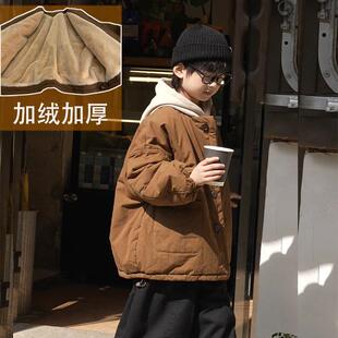 男童冬季棉服2025新款儿童秋冬装棉衣中大童男孩洋气加绒加厚外套